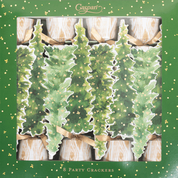 Caspari White Christmas 10" Luxury Cone Crackers - 8 per box